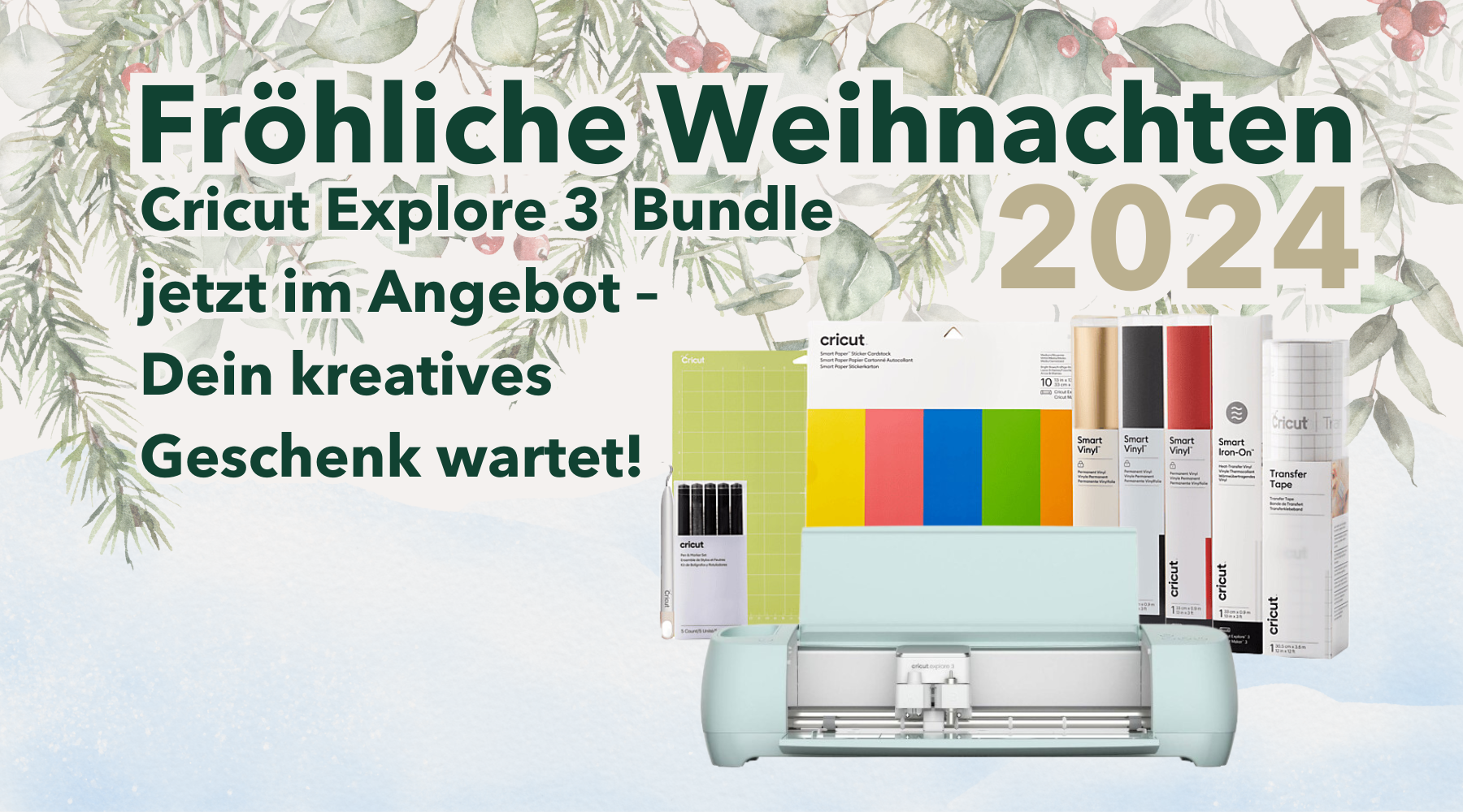 Frohe Weihnachten – Entdecke unser Cricut Premium Bundle im Weihnachtsangebot!