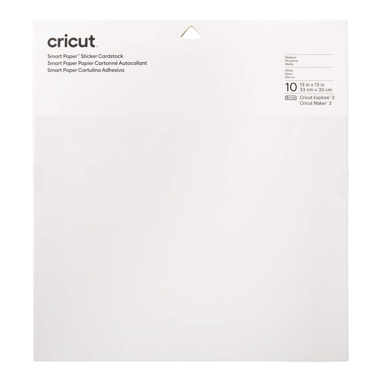 Cricut Smart Paper™ Farbkarton für Aufkleber 33x33cm (Weiß)