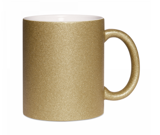 Glitzertasse mit Glitzerpartikeln | Gold