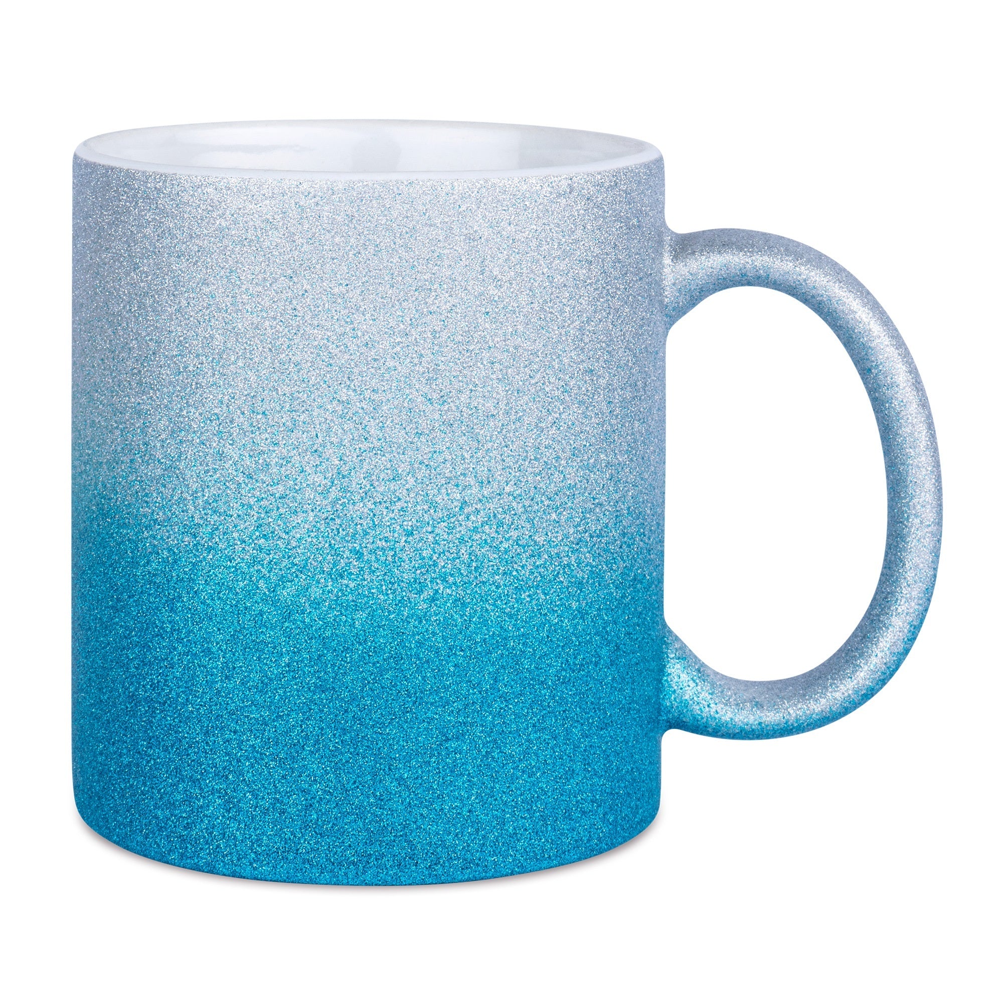 Glitzertasse mit Farbverlauf | Blau/Silber