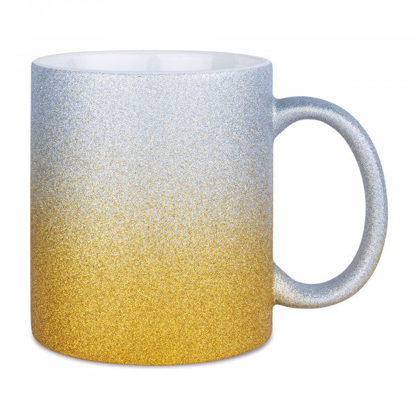 Glitzertasse mit Farbverlauf | Gelb/Silber