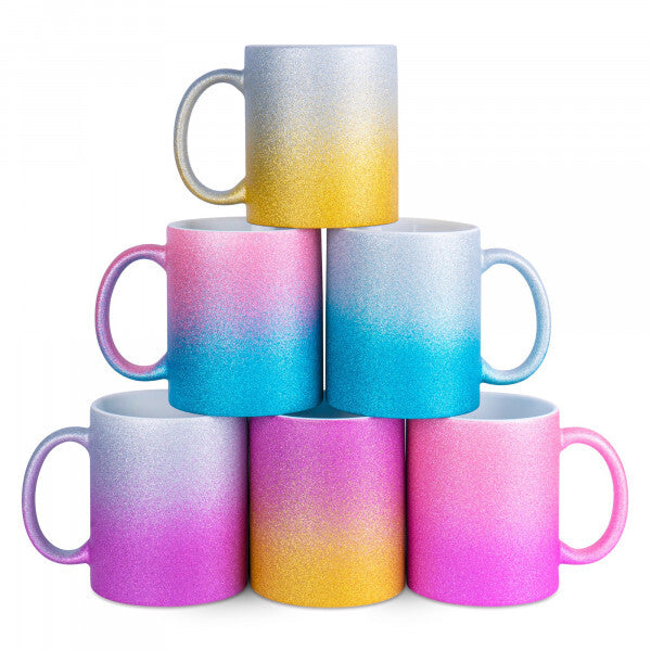 Glitzertasse mit Farbverlauf | Pink/Blau