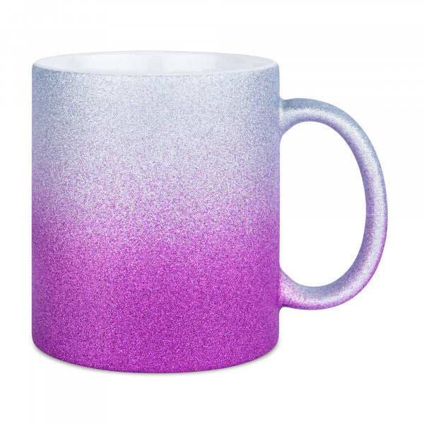 Glitzertasse mit Farbverlauf | Pink/Silber